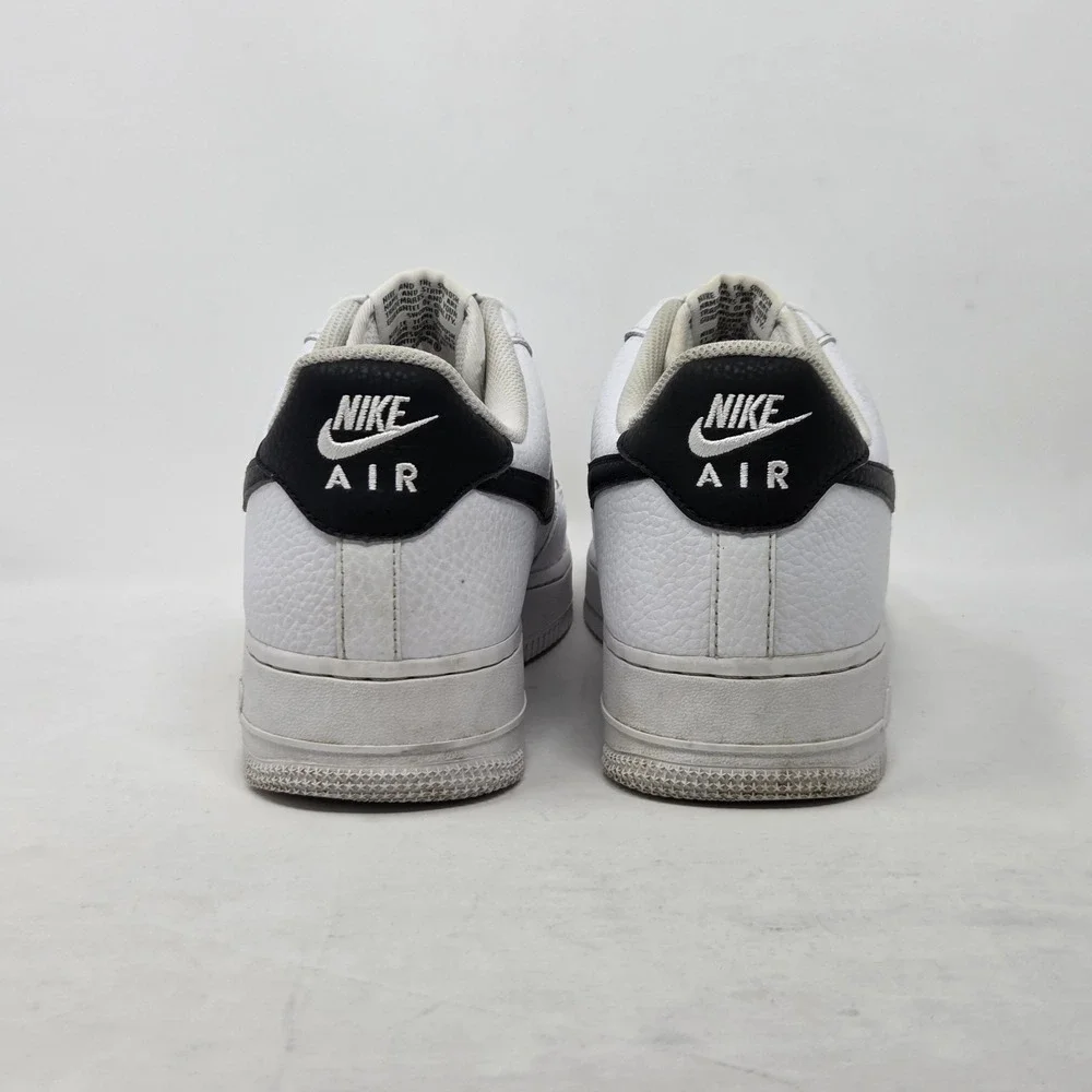 Nike Air Force 1 One Low '07 White Black Swoosh CT2302-100 Men's 10.5